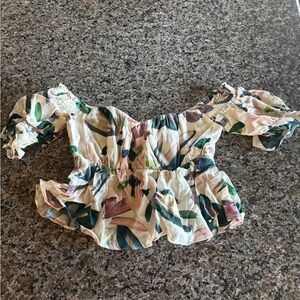 Stone Cold Fox Floral Peplum Crop Top